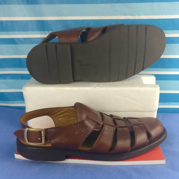 Coastal Fisherman Sandal 100% LEATHER Woven Braided Leather Sandal us7men=us9wmn - Picture 1 of 7